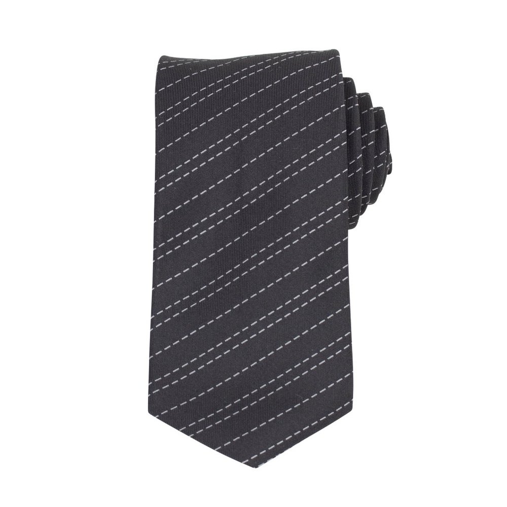 New JOHN LOBB Black 100% Silk Striped Neck Tie $250